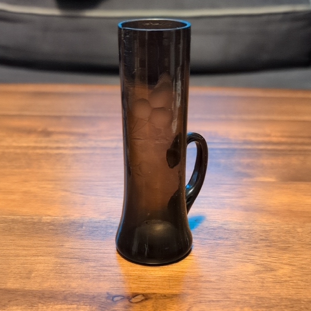 Vintage Floral-Etched Glass Piece (Bud Vase / Cordial Aperitif Glass)